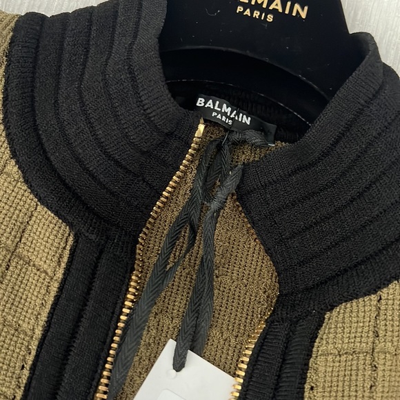 BALMAIN knit jacket army green size 34 - Picture 4 of 7